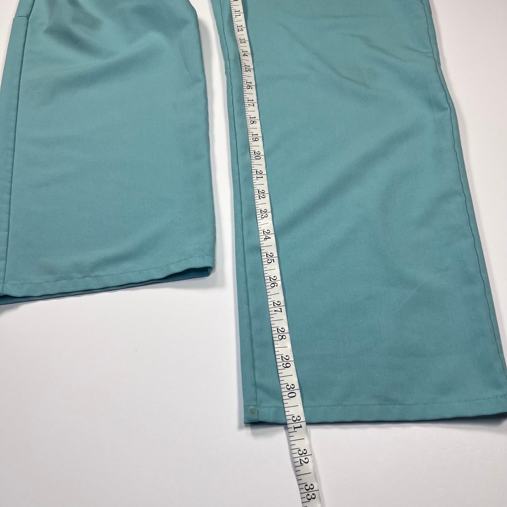 FIGS Technical Collection Scrub Pants Women XL Aqua Teal Straight Leg Drawstring - Picture 7 of 13